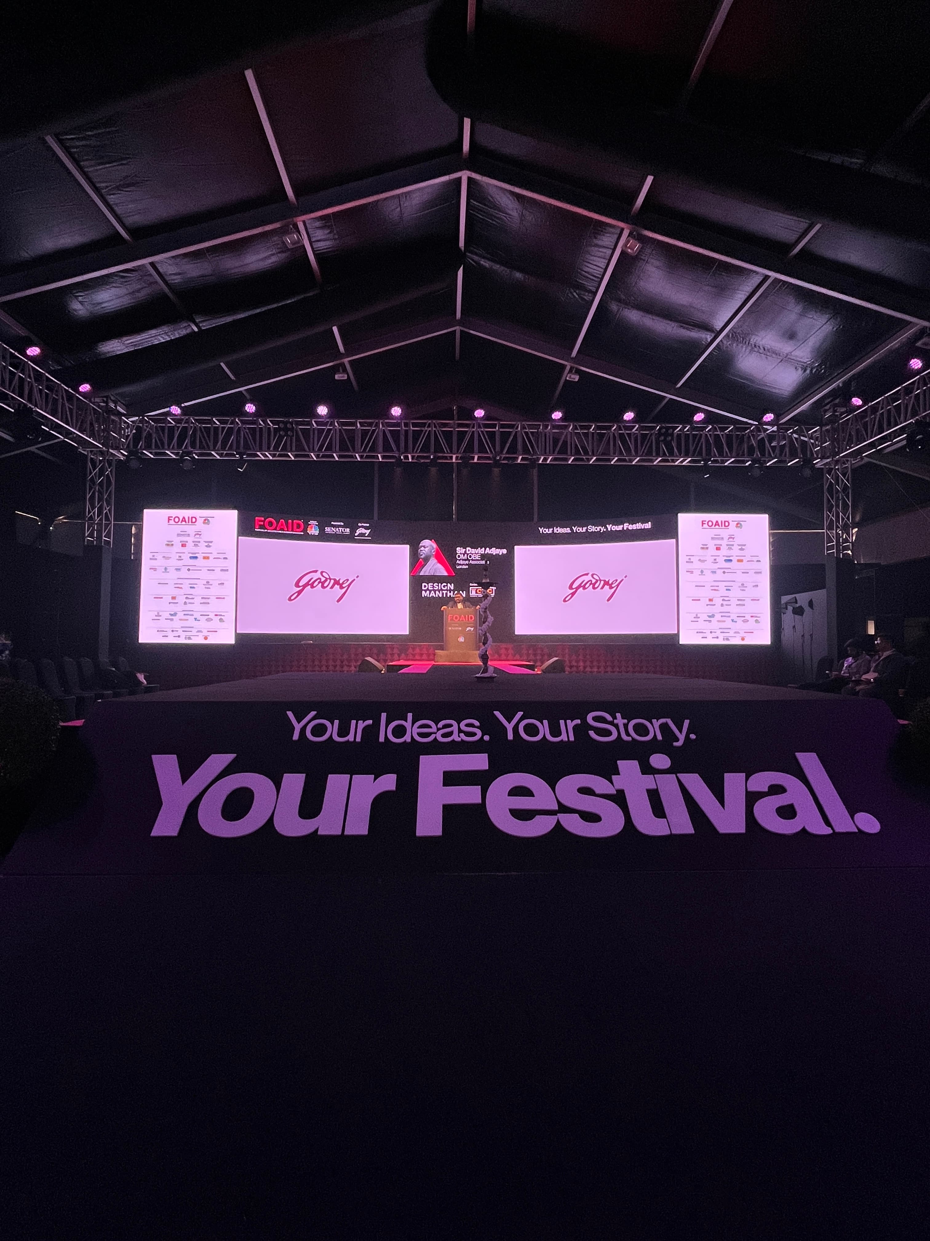 Large conference stage setup